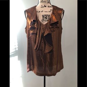 CALVIN KLEIN BRONZE METALLIC TOP